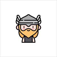 A cartoon character of a viking with a beard vector
