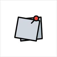 A note pad with a red dot on it vector