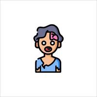 An icon of a woman with a brain tumor vector