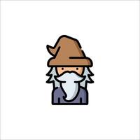 A wizard with a hat and beard vector