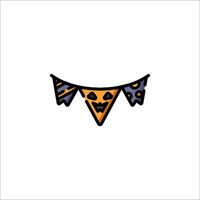 A halloween bunting with a face on it vector