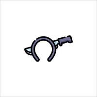 A knife and a pair of scissors are shown in a flat style vector