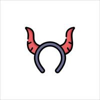 Devil horns icon in line style vector