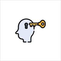 A person with a key in their head vector