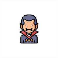A cartoon vampire with a mustache and a red tie vector