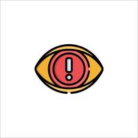An eye icon with an exclamation mark on it vector