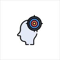 A person with a target in the head and a target in the middle vector
