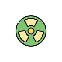 A green radioactive symbol on a white background vector