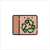 A recycling box with a smiley face on it vector