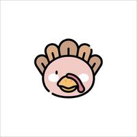 A cartoon turkey with a tongue sticking out vector