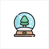 A snow globe with a tree inside vector