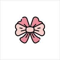 A pink bow on a white background vector
