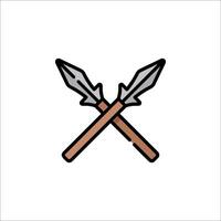 Two crossed swords icon on white background vector