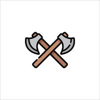 Two crossed axes icon on white background vector