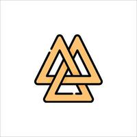A triangle logo with three triangles vector