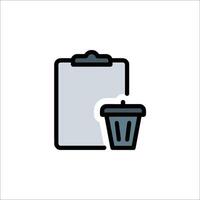 A trash can and clipboard icon on a white background vector