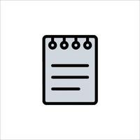 A note pad icon on a white background vector