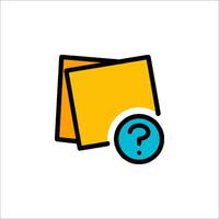 A yellow folder with a question mark on it vector
