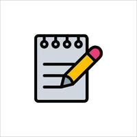 A pencil and a notepad icon on a white background vector