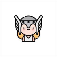 A cartoon character with a helmet and wings vector