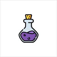 A purple potion bottle with a lid on it vector