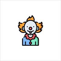 A clown icon with a red nose and a smile vector