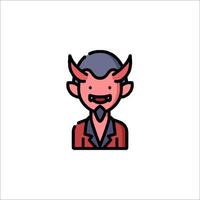 A devil with horns and a red hat vector
