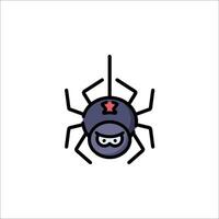A spider with a red eye and a black face vector