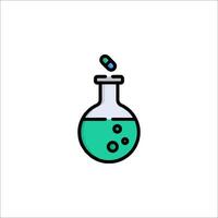 A laboratory flask with liquid in it vector