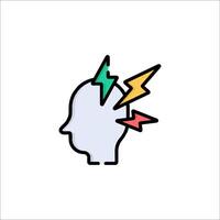 A person's head with lightning coming out of it vector