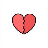 Broken heart icon in flat style illustration vector
