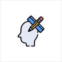 A person's head with a pencil in it vector