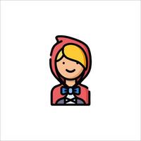 Little red riding hood icon vector