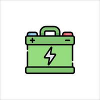 A battery icon with a lightning bolt on top vector