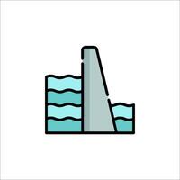 A wave is coming in from the ocean and a tower is in the water vector
