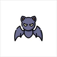 A bat icon with a smile on its face vector