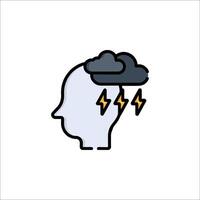 A cloud with lightning coming out of the head vector