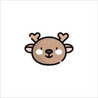 A cute deer head with horns on it vector