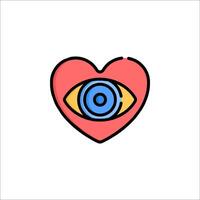 A heart with an eye icon vector