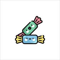 Candy icon with a smiley face and a candy vector