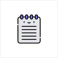 A notebook with a smiley face on it vector