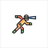 A pixel art illustration of a man running vector
