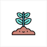 A plant with a face and a smile on it vector