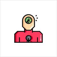 A man with a coin in his head icon vector