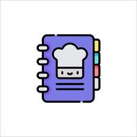 A chef's hat on a notebook icon vector