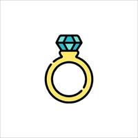 An illustration of a diamond ring vector