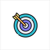 A dart and target icon in a flat line style vector