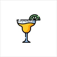 A margarita with a lime slice in it vector