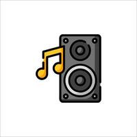 A speaker icon with music notes vector