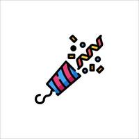 A colorful confetti streamer icon vector